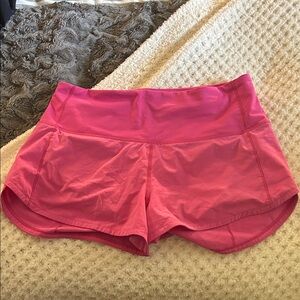 lululemon athletica high rise speed up shorts 2.5” in sonic pink
